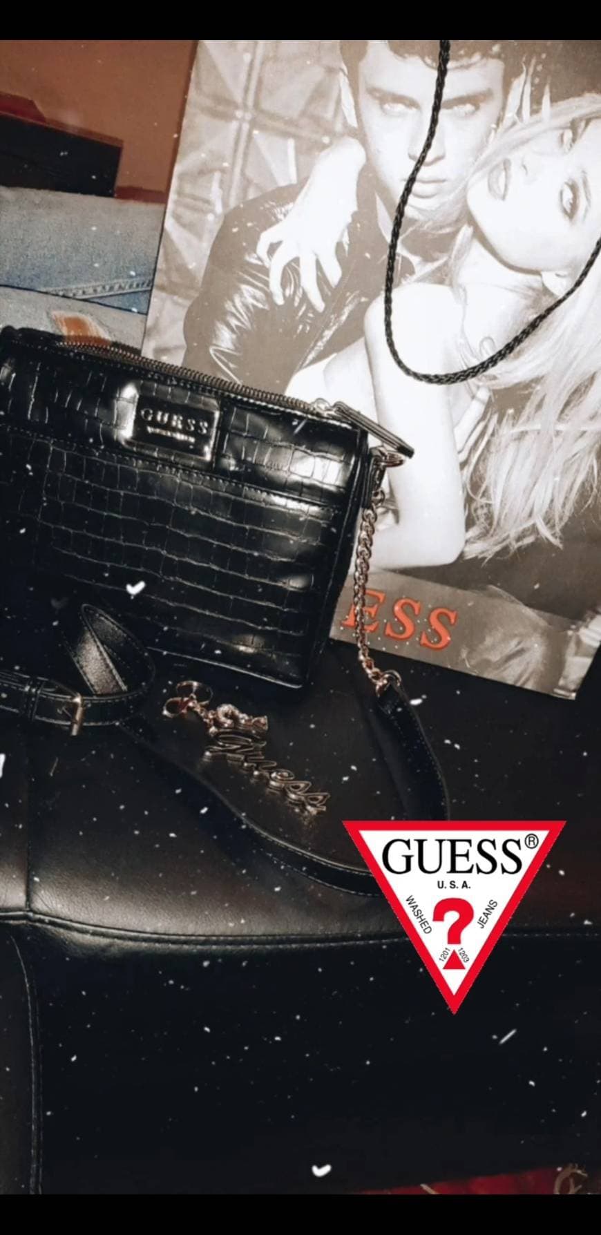 Moda Guess - G Lurex, Organizadores de bolso Mujer, Negro