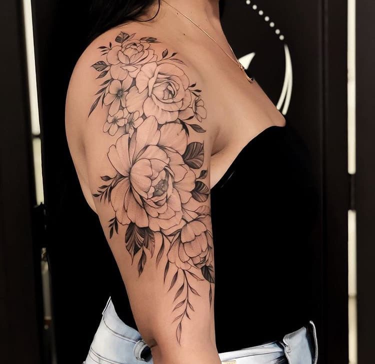 Moda Tatto Braço Flores