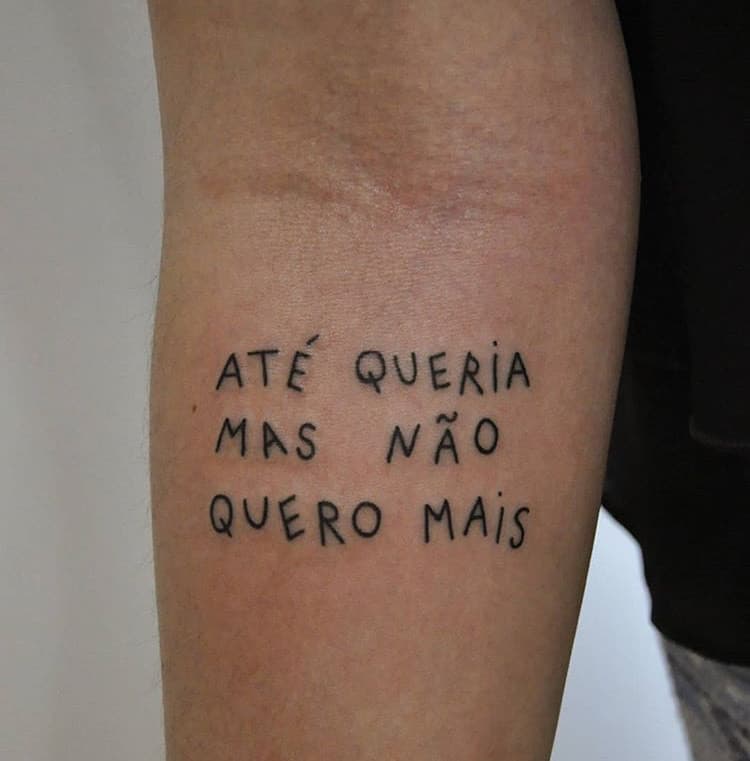 Moda Tatto "Até queria, mas não quero mais"