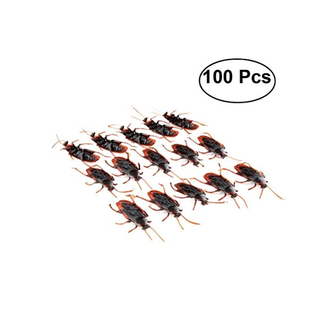 Producto Tinksky Fake Roach Prank novedad de cucarachas plásticas Bugs Look Real para el Día de los inocentes Halloween Fool's Day Decoración del partido de 100 pack