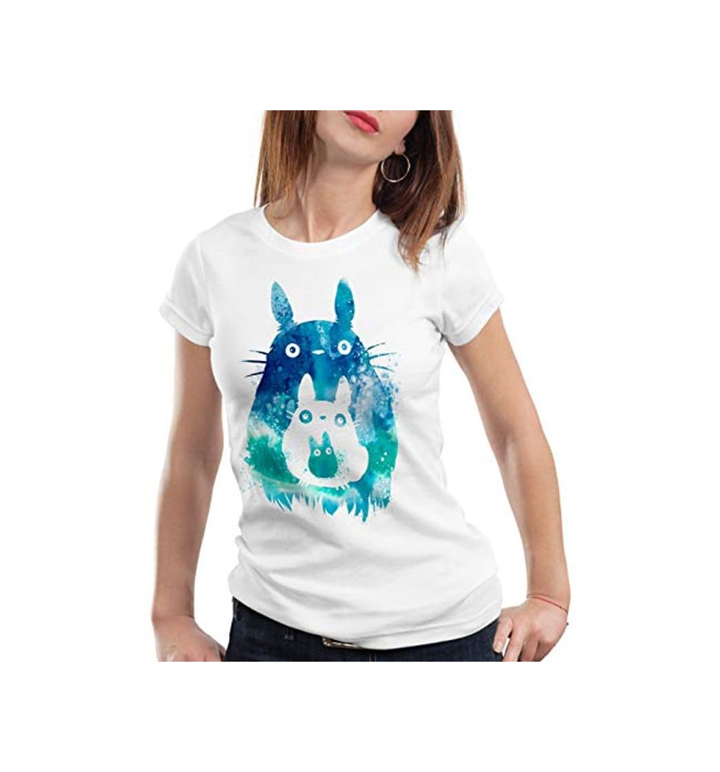 Producto style3 Totoro Acuarela Camiseta para Mujer T-Shirt mi Vecino Anime, Talla