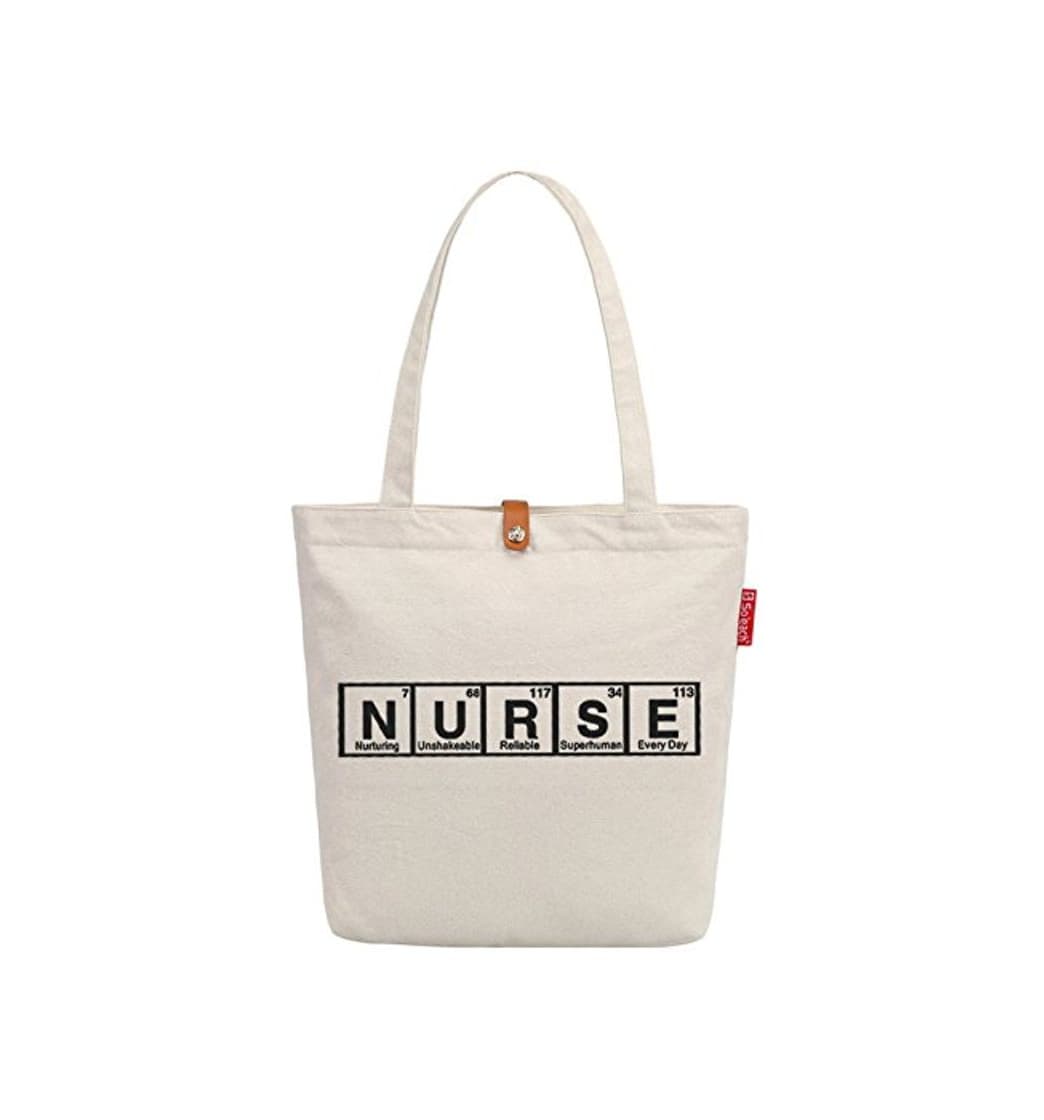 Moda So'each Women's Nurse Letters Graphic Top Handle Canvas Tote Shoulder Bag