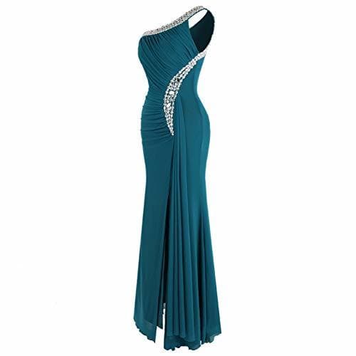 Producto BINGQZ Vestido Fiesta Noche/Coctel/Casual Vestido de Noche drapeado con Abalorios y sedimentos