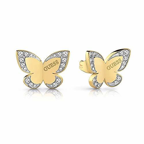 Moda Pendientes Guess Love Butterfly acero inoxidable quirúrgico logo chapados oro UBE78011 [AC1127]