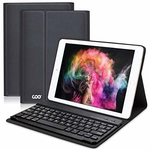 Lugar COO Funda con Teclado Español iPad 2018/2017, 9.7 Funda Ultraliviano con Teclado