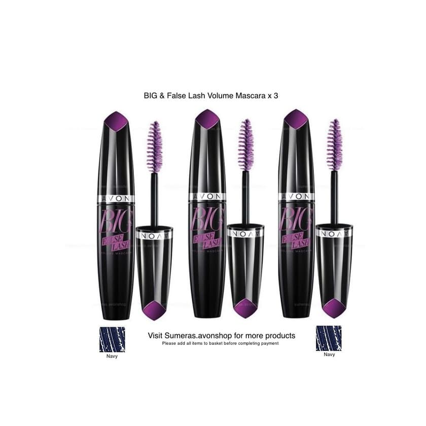 Beauty 3 x Avon Big & False Lash Volumen Máscara Rímel Negro 10ml