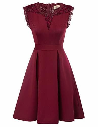 Fashion GRACE KARIN Mujer Vestido Vintage con Vuelo de Fiesta Retro M CL010698-2