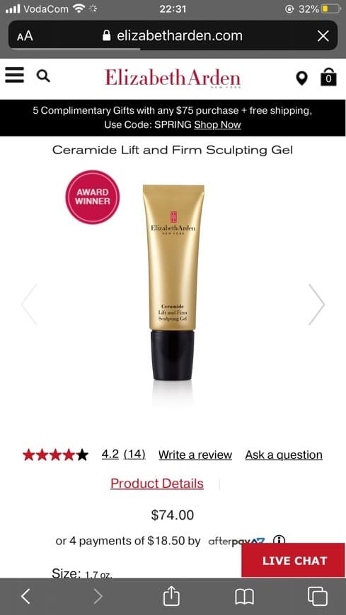 Producto Elizabeth Arden ceramide