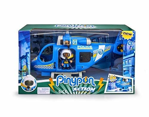 Product Pinypon Action - Helicóptero de policía con 1 Figura y Accesorios, para