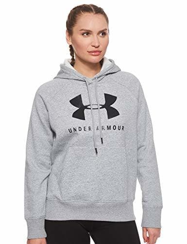 Fashion Under Armour Rival Fleece Sportstyle Graphic Sudadera con Capucha, Mujer, Gris