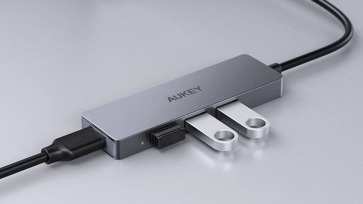 Electronic AUKEY Hub USB 3.0 de 4 Puertos de Datos Ultrafino de Aluminio