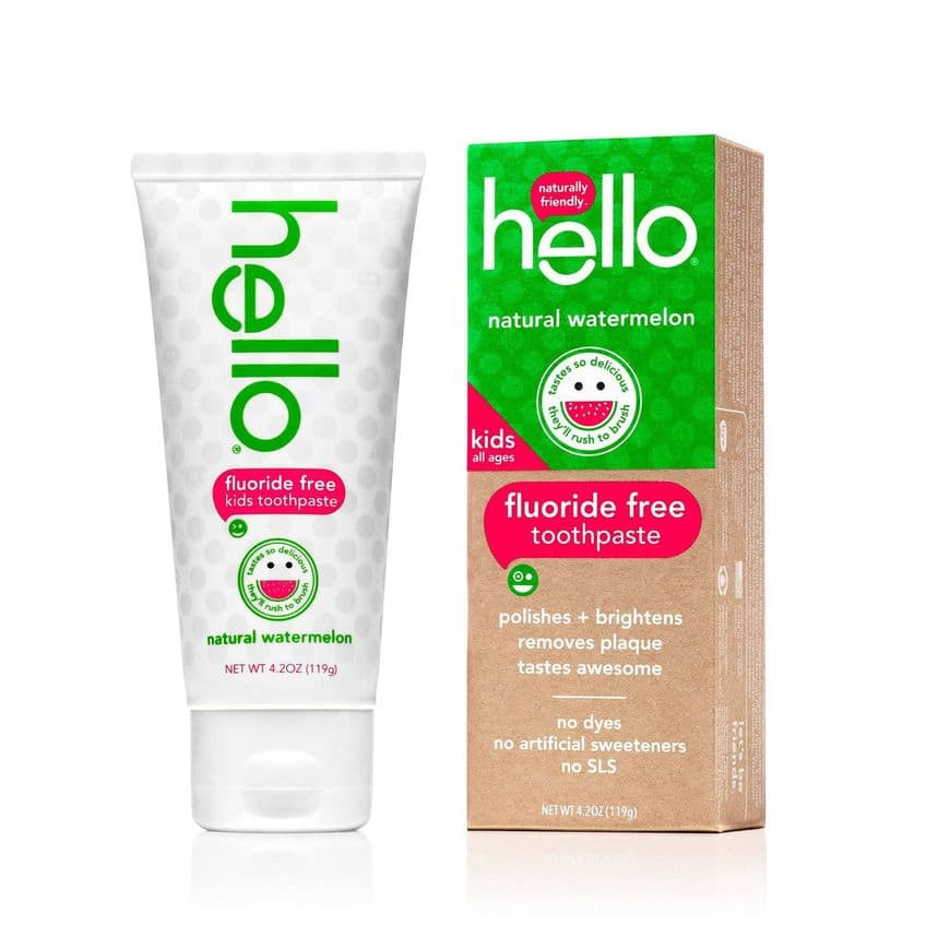 Place hello kids fluoride free and sls free toothpaste