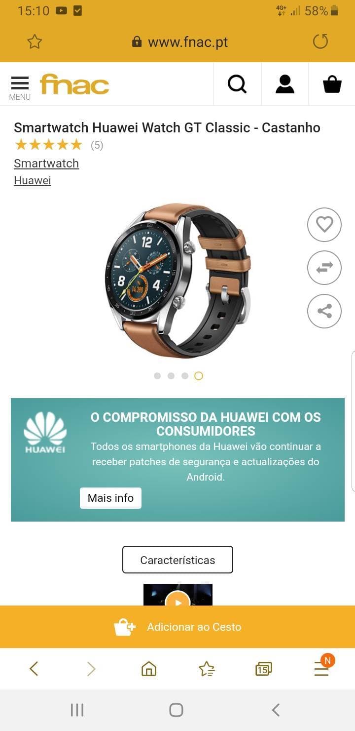 Producto Smartwatch Huawei watch GT classic 