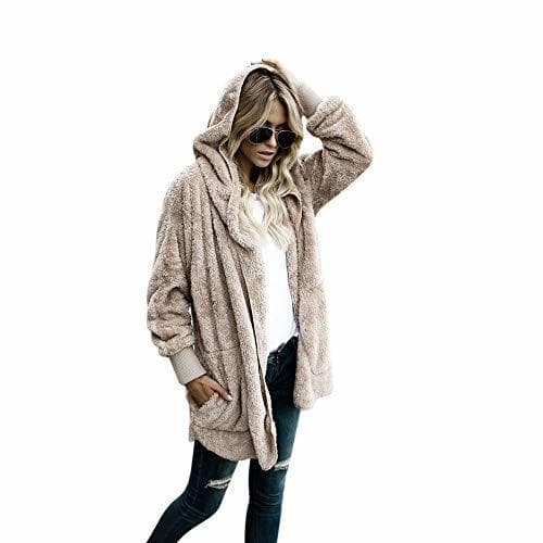 Moda Ropa de Abrigo Lana sintética Mujer Invierno,PAOLIAN Chaquetas con Capucha Largas Anchas