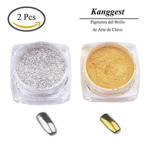 Lugar Kanggest. 2Pcs Pigmento del Brillo de Arte de Clavo Efecto Espejo Brillante