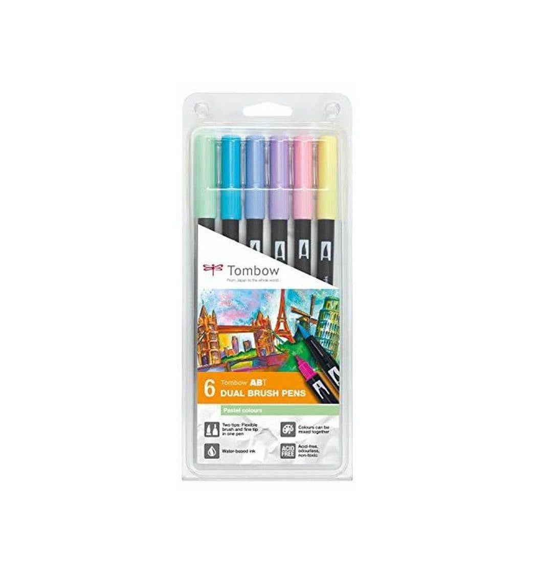 Electronic Set De 6 Rotuladores Dual Brush Colores Pastel Tombow