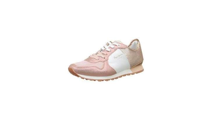 Moda Pepe Jeans London Verona W Sequins, Zapatillas Mujer, Rosa