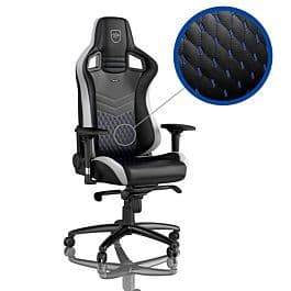 Fashion Cadeira noblechairs EPIC PU Leather Preta / Branca / Azul Edição ...