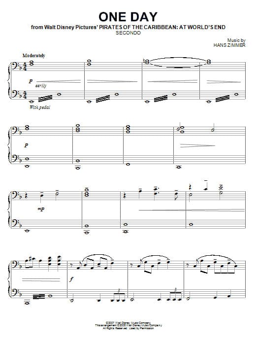 Canción One Day - From "Pirates of the Caribbean: At World's End"/Score