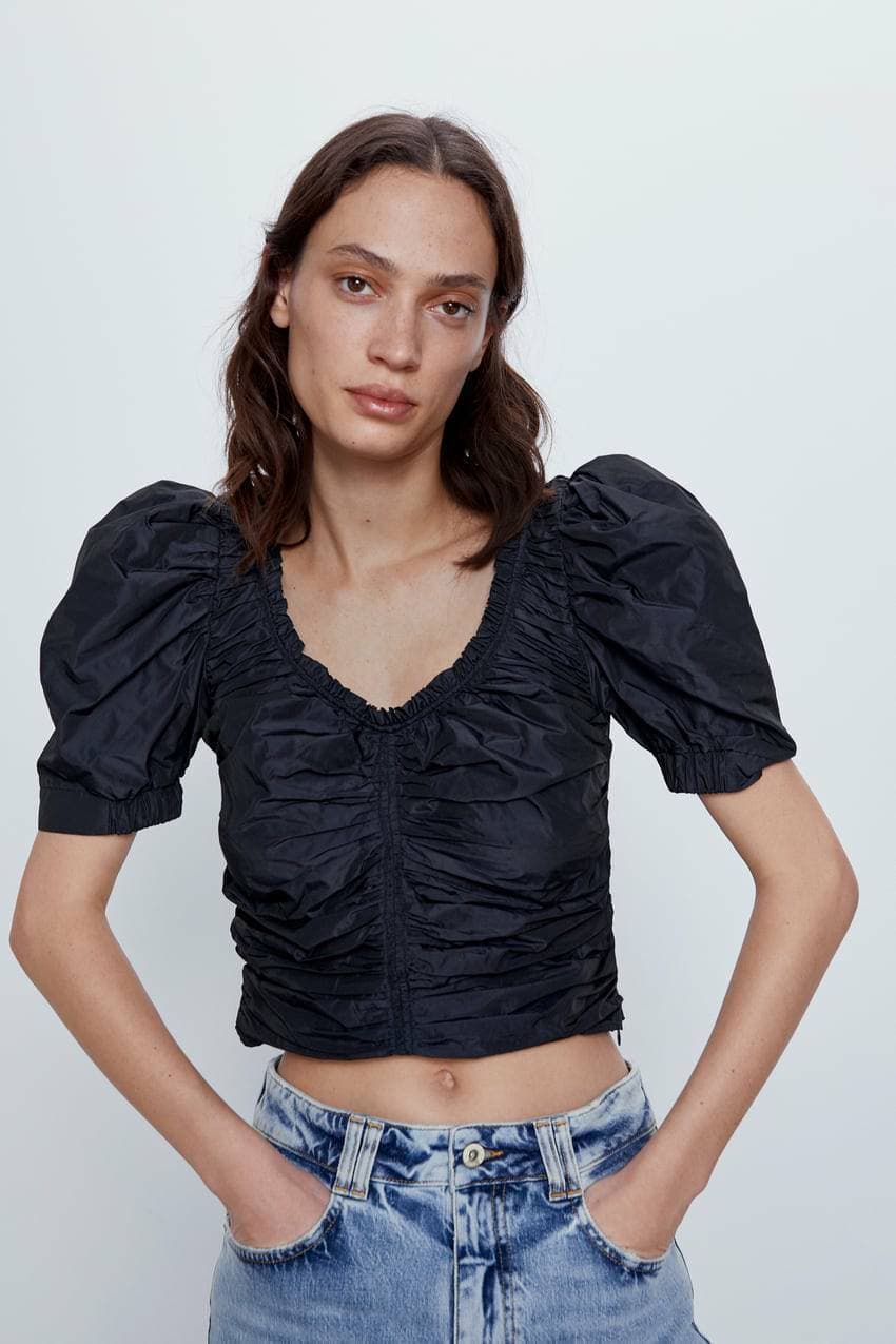 Fashion Taffeta crop top