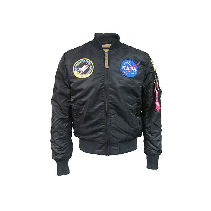 Fashion Alpha Industries MA-1 VF NASA Chaqueta Bomber, Schwarz