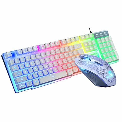 Lugar STRIR Rainbow retroiluminado USB Gaming Teclado