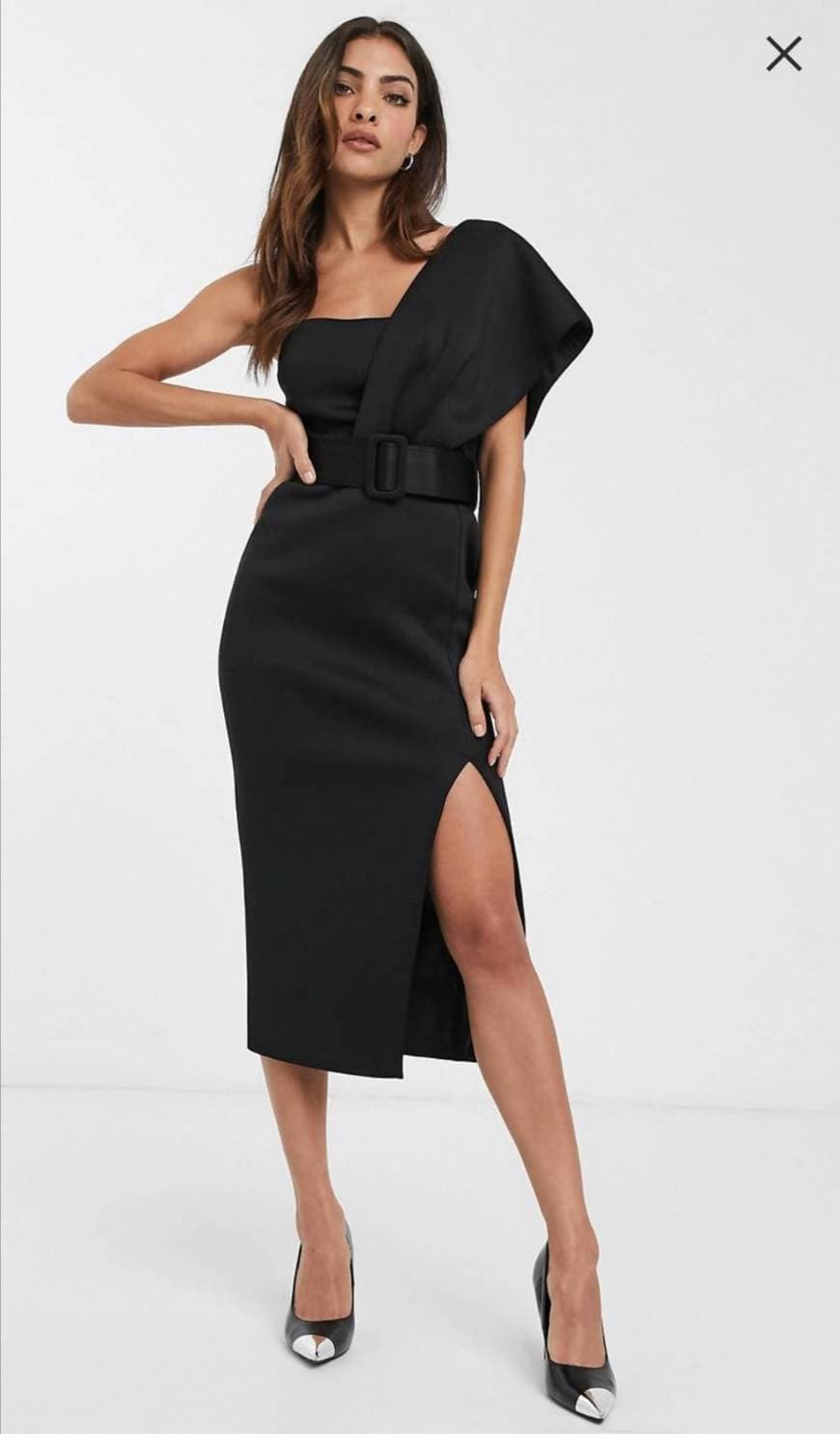 Producto Vestido midi negro asimétrico