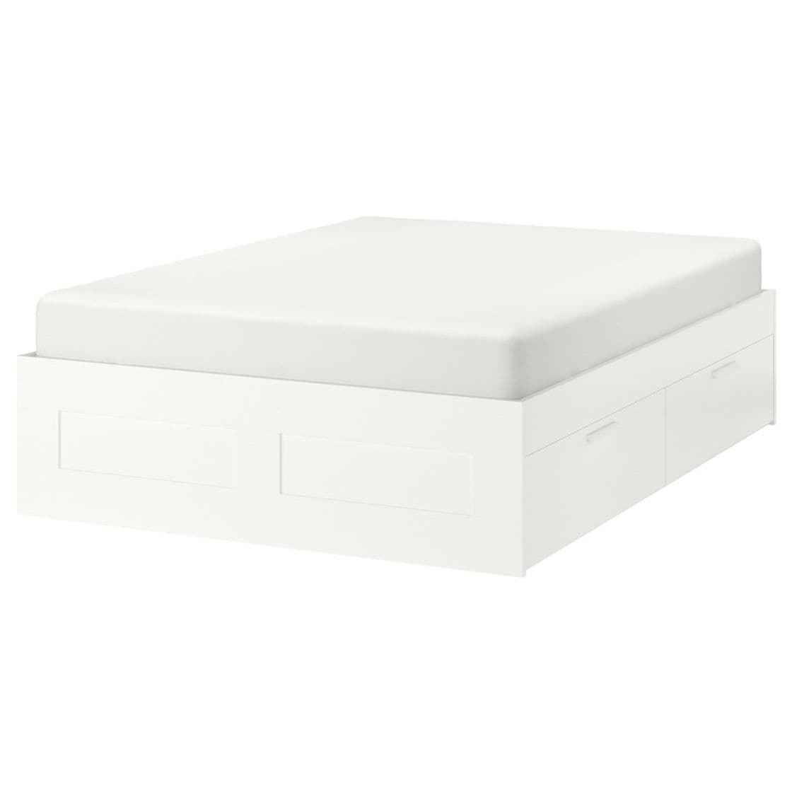 Fashion BRIMNES white, Luröy, Bed with storage, Standard King - IKEA