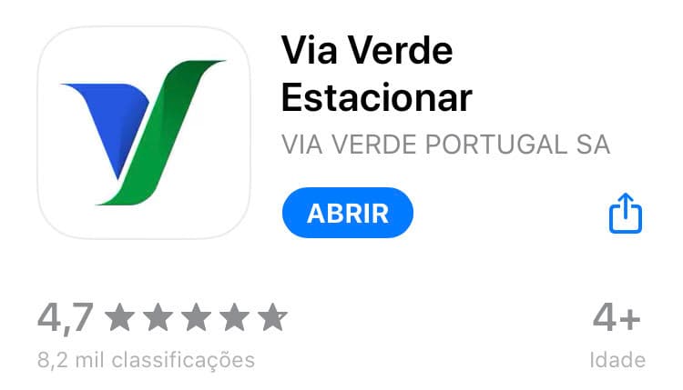 App Serviços: Via Verde Estacionar