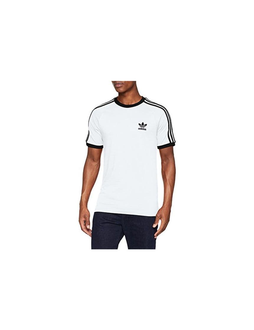 Fitness adidas Tres Bandas Camiseta de Manga Corta, Hombre, Blanco