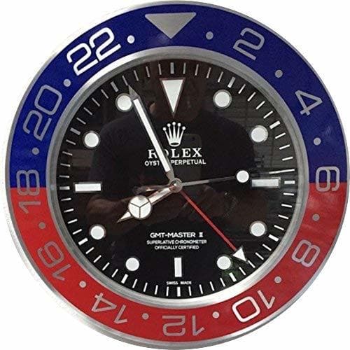 Home replica Rolex 35 cm de Pared GMT II Master Pepsi Metal Movimiento