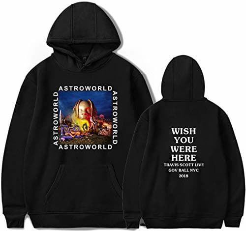 Moda PANOZON Sudadera Mujer Impresión de Travis Scott Astroworld Hoodies con Capucha para