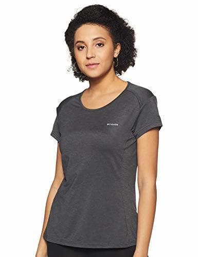 Lugar Columbia Mujer Camiseta, Firwood Camp Tee, Poliéster, Negro