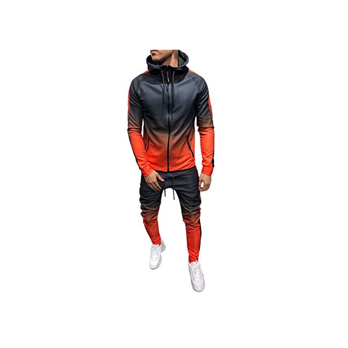 Product Conjunto de Sudadera con Capucha para Hombre, Ajustada, Conjunto de chándal Deportivo