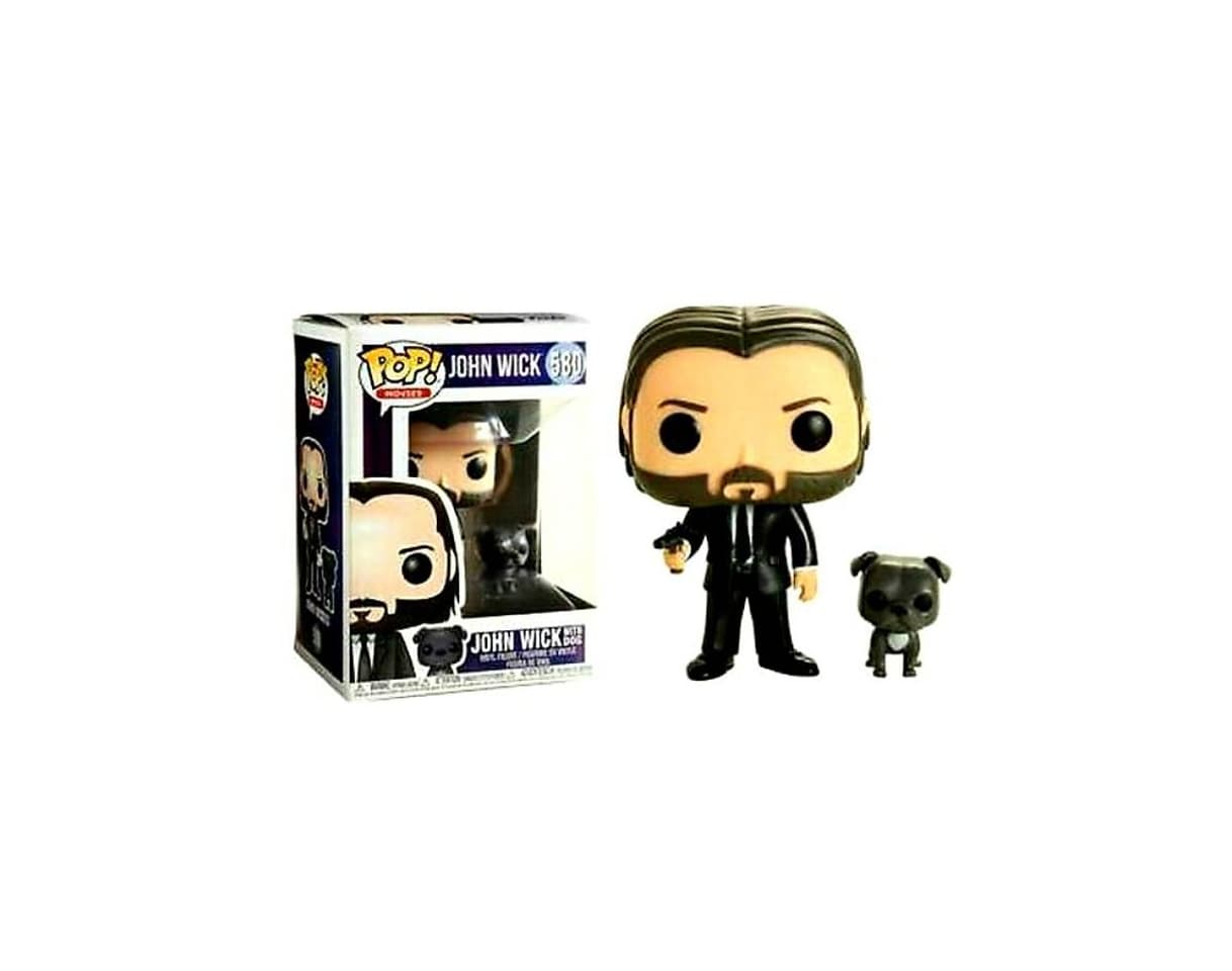 Juego Funko- Pop Movies Wick-John in Black Suit w/Dog Figura Coleccionable, Multicolor, Talla