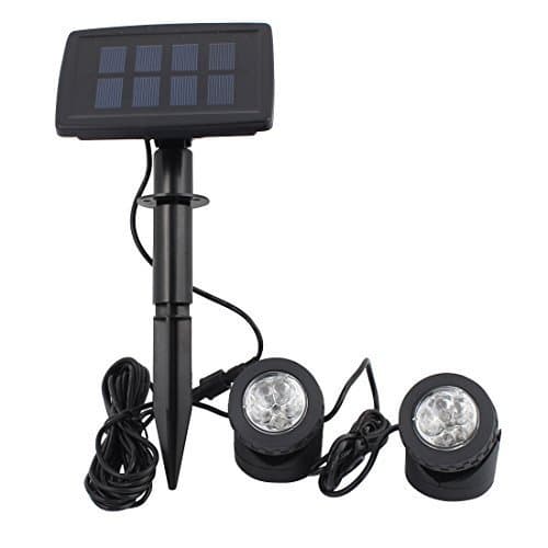 Place DealMux Black Power Solar 12 LEDs Paisagem Spotlight Luz Projeção w Lâmpadas