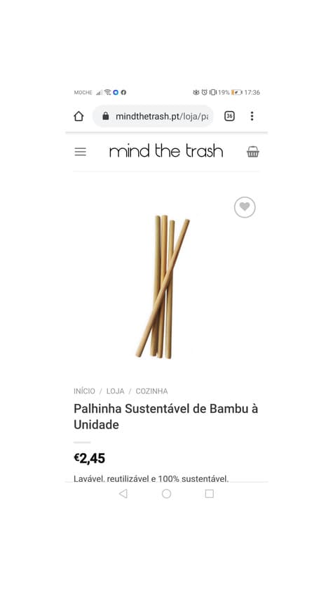 Product Palha de bambu reutilizável 