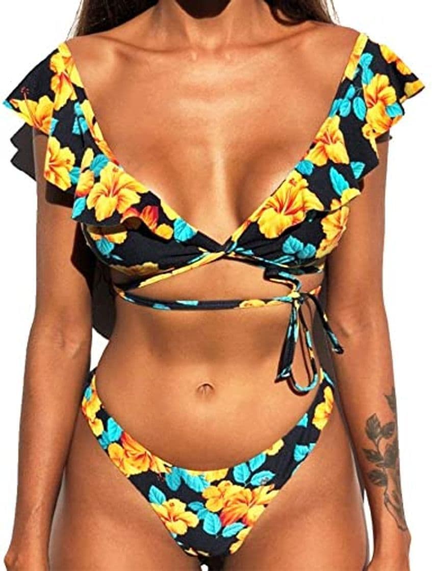 Product CheChury Bikini Mujer Conjuntos Brasileño Sexy Tanga Mujer Playa Ropa de Baño Traje de Baño Sexy Bañador de Baño Tops y Braguitas 2 Piezas Verano