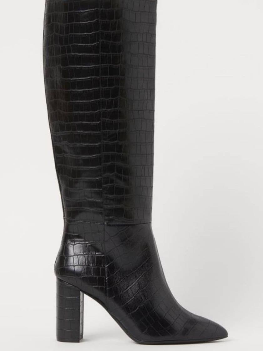 Moda Botas efecto piel de cocodrilo - Negro