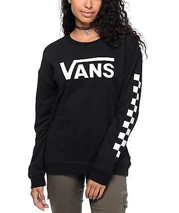 Moda Vans Herren Classic Crew Sweatshirt, Schwarz