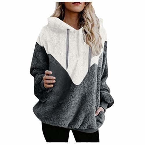 Moda Mujer Sudadera Caliente y Esponjoso Tops Chaqueta Suéter Abrigo Jersey Mujer Otoño-Invierno