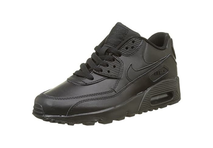 Moda Nike Air MAX 90 Leather, Zapatillas para Niños, Negro