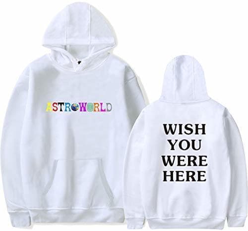 Fashion PANOZON Sudadera Hombre Travis Scott Astroworld Impresión de Logo Hoodie Chaqueta con