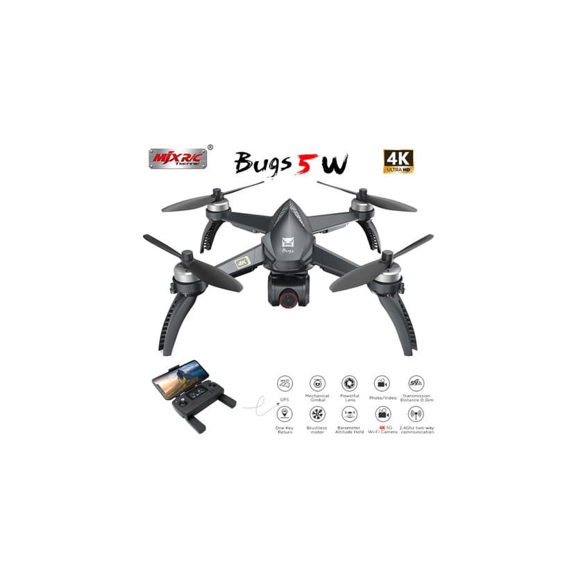 Product MJX Bugs 5W B5W RC Drone con cámara 4K Drone 5G WiFi