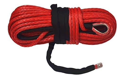 Lugar Red 16mm*28m Synthetic Winch Rope,UHMWPE Rope for Electric Winch, Plasma Winch Rope,ATV