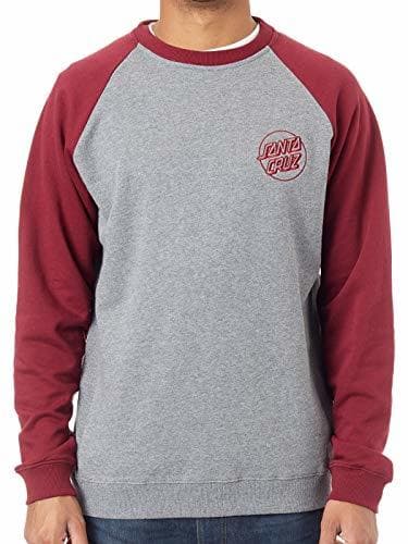 Fashion Santa Cruz Sudadera Raglán Outline Crew Port-Dark Heather