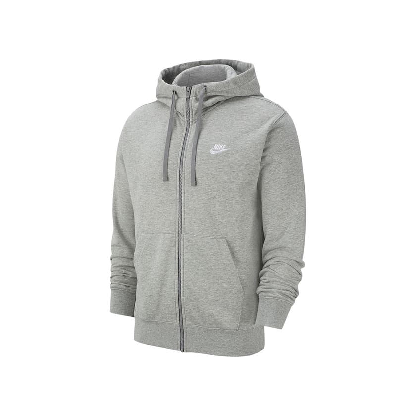 Fitness Nike Club Hoodie Ft Sudadera con Capucha y Cremallera Completa, Hombre, Negro