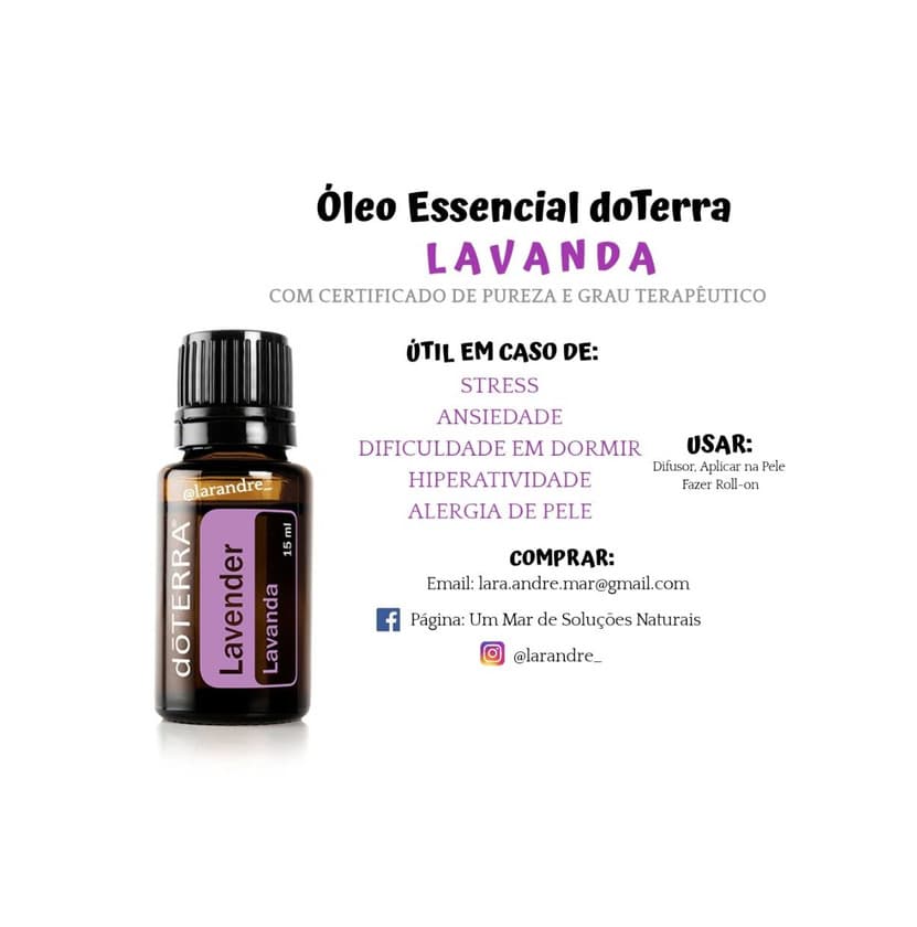 Producto ÓLEO ESSENCIAL DE LAVANDA DOTERRA