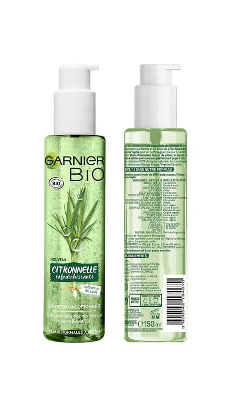 Producto Garnier Bio Lemongrass
gel de limpeza