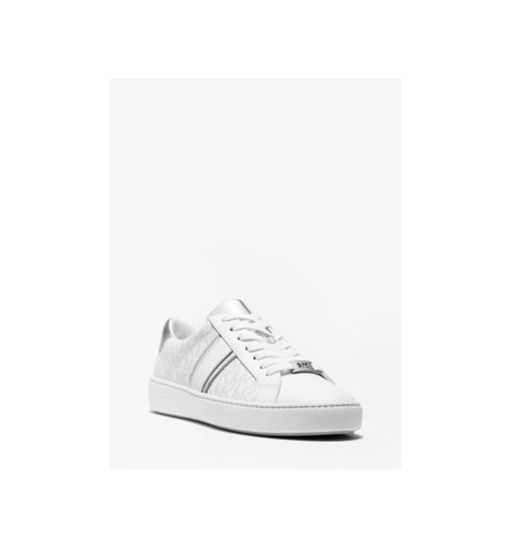 Fashion Irving Logo And Metallic Leather Stripe Sneaker